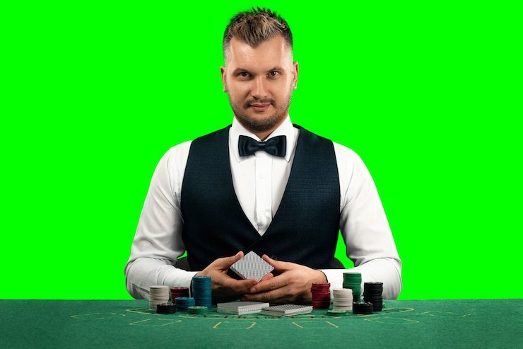 Live casino dealer interface with multiple camera angles and game options